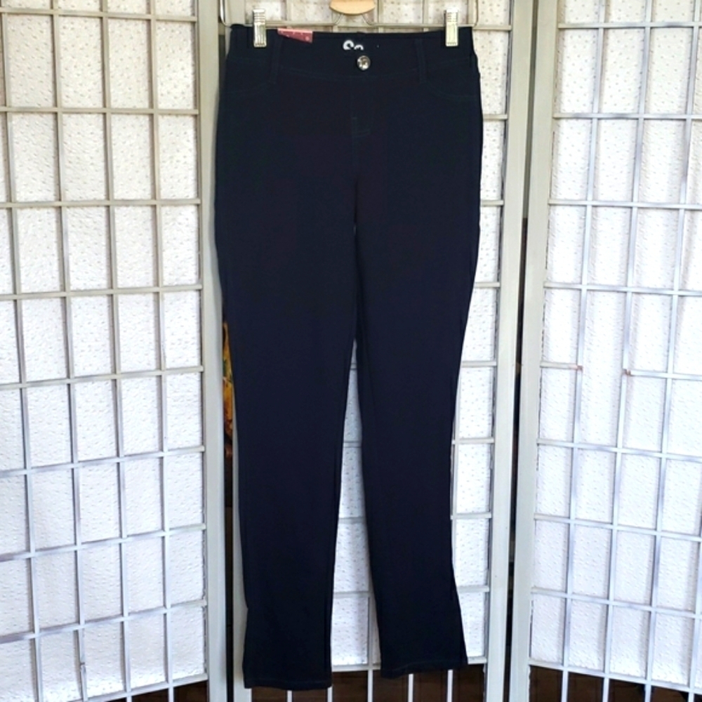 SO nwt black skinny stretch girls pants with adjustable waist size 14